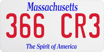 MA license plate 366CR3