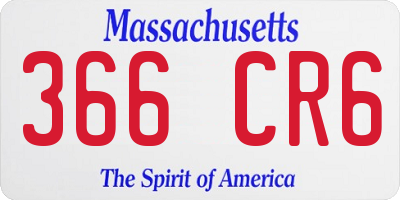 MA license plate 366CR6