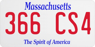 MA license plate 366CS4