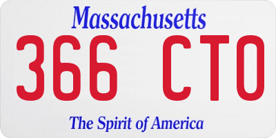 MA license plate 366CT0