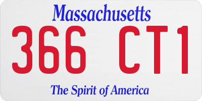 MA license plate 366CT1
