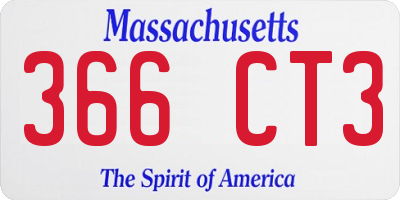 MA license plate 366CT3