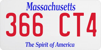 MA license plate 366CT4