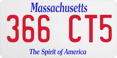 MA license plate 366CT5