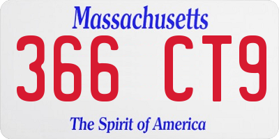 MA license plate 366CT9