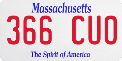 MA license plate 366CU0