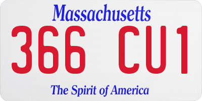 MA license plate 366CU1