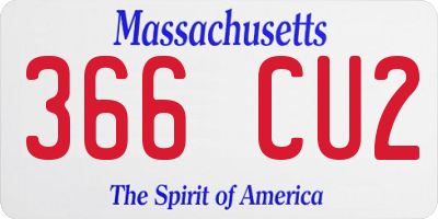 MA license plate 366CU2