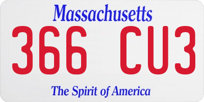 MA license plate 366CU3