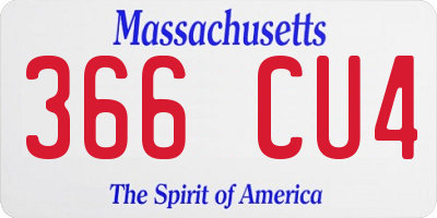 MA license plate 366CU4