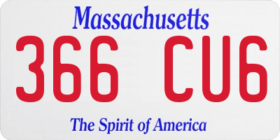 MA license plate 366CU6
