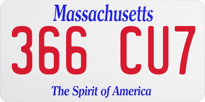 MA license plate 366CU7