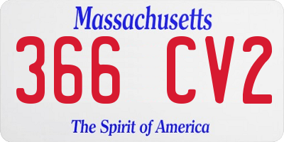 MA license plate 366CV2