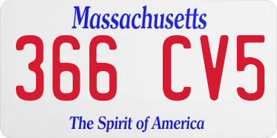 MA license plate 366CV5