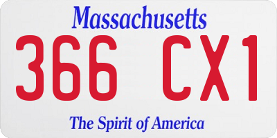 MA license plate 366CX1