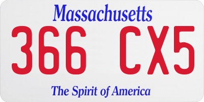 MA license plate 366CX5