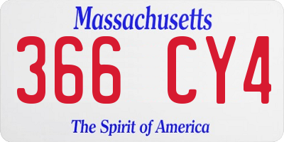 MA license plate 366CY4