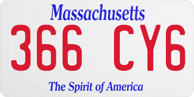 MA license plate 366CY6