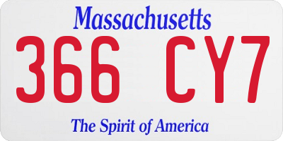 MA license plate 366CY7