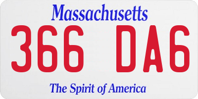 MA license plate 366DA6