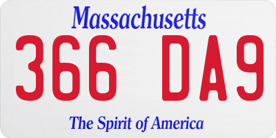 MA license plate 366DA9
