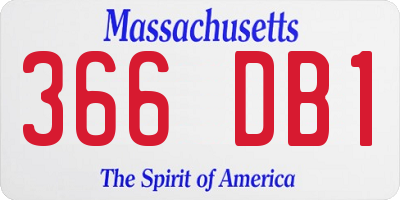 MA license plate 366DB1
