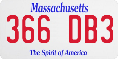MA license plate 366DB3