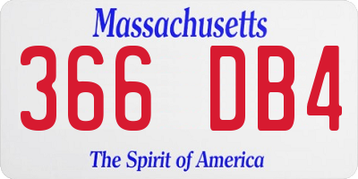 MA license plate 366DB4
