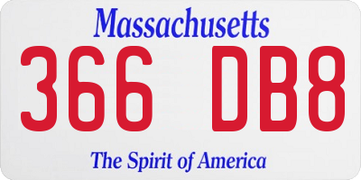 MA license plate 366DB8