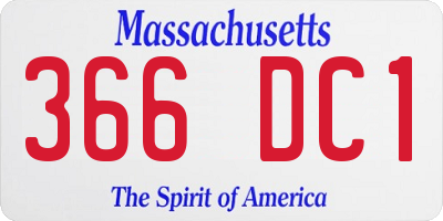 MA license plate 366DC1