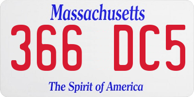 MA license plate 366DC5