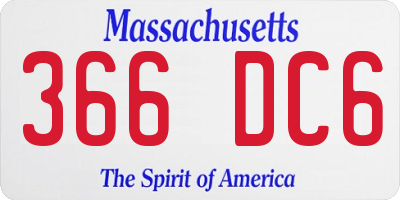 MA license plate 366DC6