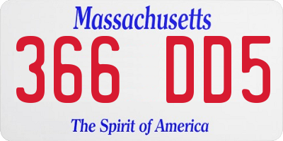 MA license plate 366DD5