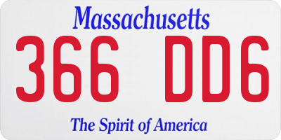 MA license plate 366DD6