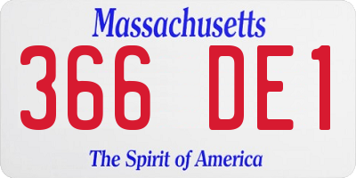MA license plate 366DE1