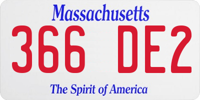 MA license plate 366DE2