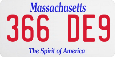 MA license plate 366DE9