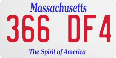 MA license plate 366DF4