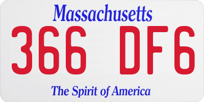 MA license plate 366DF6