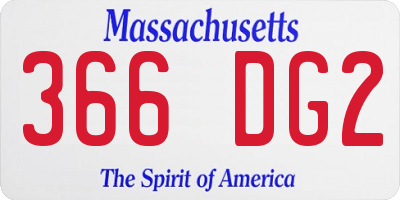 MA license plate 366DG2