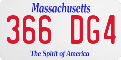 MA license plate 366DG4