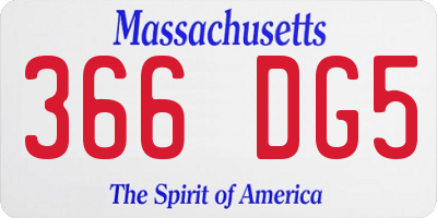 MA license plate 366DG5