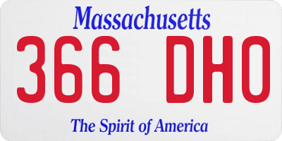 MA license plate 366DH0