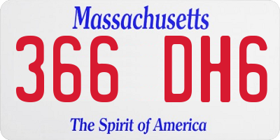 MA license plate 366DH6