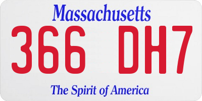 MA license plate 366DH7