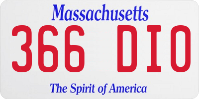 MA license plate 366DI0