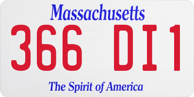 MA license plate 366DI1
