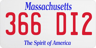 MA license plate 366DI2