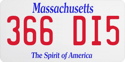 MA license plate 366DI5
