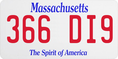 MA license plate 366DI9